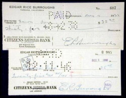 Two checks signed by Burroughs
