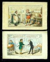 Collection of eight hand-colored etchings