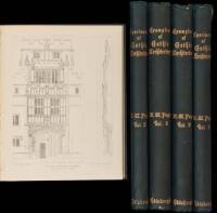 Examples of Gothic Architecture; Selected from Various Ancient Edifices in England [and] Specimens of Gothic Architecture; Selected from Various Ancient Edifices in England - five volumes