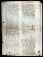 Manuscript vellum leaf from an unidentified text of the Venerable Bede