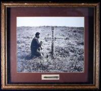 An original nail from the Custer Battlefield with a photograph by L. A. Huffman