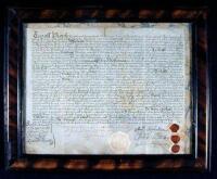 Manuscript land deed document, signed