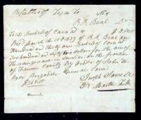 Manuscript receipt for supplies for Texas Rangers