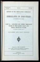 Immigrants in Industries. Part 25: Japanese and Other Immigrant Races in the Pacific Coast and Rocky Mountain States