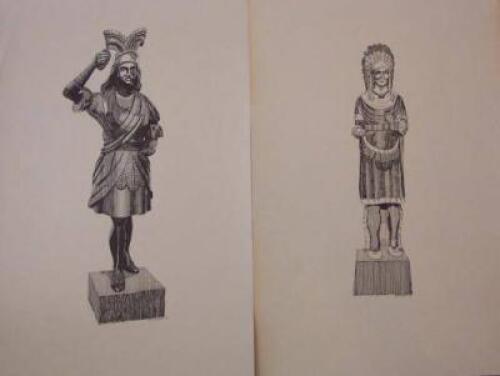 6 Engravings of Cigar Store Indians