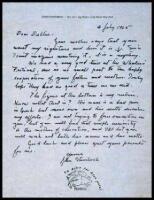 Autograph letter, signed by Steinbeck