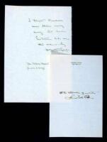 Collection of four signatures and letters.