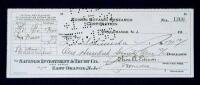 Check signed by Thomas Edison