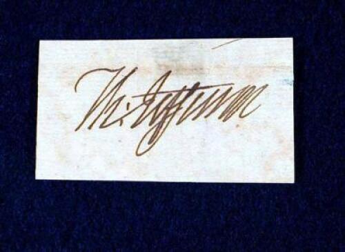 Signature of Thomas Jefferson on clipped piece of paper