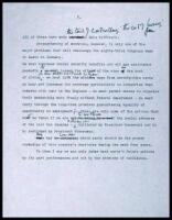 Partial working draft of a 1952 campaign speech with extensive autograph notes and corrections in his hand.