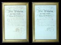 Two Framed Documents Signed by Wilhelm I, King of Prussia and former German Emperor