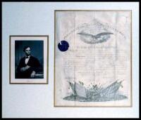 Partly-printed Document Signed “Abraham Lincoln” as President, on vellum, one page, folio.