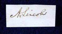 Signature of Abraham Lincoln on clipped piece of paper