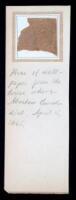 Original piece of wallpaper from the Peterson House where Lincoln died, April 15, 1865.