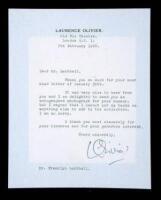 Typed Letter Signed &ldquo;Olivier.&rdquo;