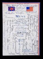 Vintage signed menu.