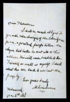 Autograph Letter Signed &ldquo;A. Swinburne.&rdquo;