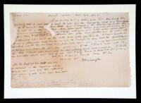 Autograph Letter Signed "B. Washington."