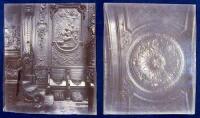 Two vintage albumen photographs of interior architectural details in Notre Dame Cathedral, Paris