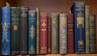 Shelf of decorated cloth trade bindings