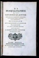 De inaequalitatibus quas Saturnas et Jupiter sibi mutuo videntur inducere praesertim circa tempus coniunctionis