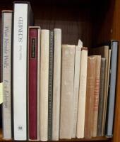 Shelf of miscellaneous fine press books