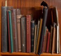 Shelf of mostly fine press books