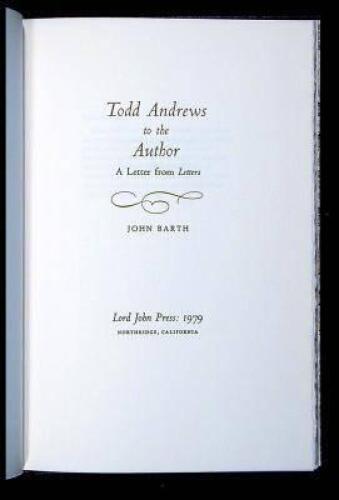 Todd Andrews to the Author: A Letter from Letters