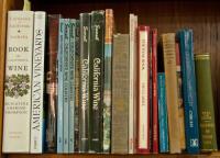 Shelf of works on wine and cooking