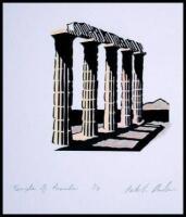 Custom made artist book shaped as a temple in the classical Greek style
