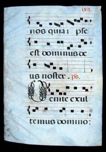 Original hand-executed and illuminated leaf from an Antiphonal