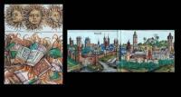 Four Original Leaves from the Nuremberg Chronicle with woodcut depictions of its residents and a view of the city "Colonia"