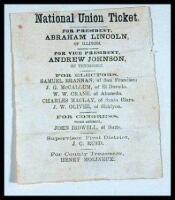 National Union Ticket: For President, Abraham Lincoln...