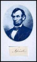 Signature &ldquo;A. Lincoln&rdquo; on a 1&rdquo; x 2&rdquo; slip of white paper.
