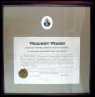 Document signed by Wilson, a Postmaster Appointment of a Female Postmaster
