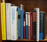 Shelf of books on printing