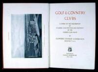 Golf & Country Clubs: A Survey of the Requirement of Planning, Construction and Equipment of the Modern Club House
