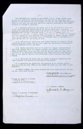 Contract for Tarzan and the Ant Men