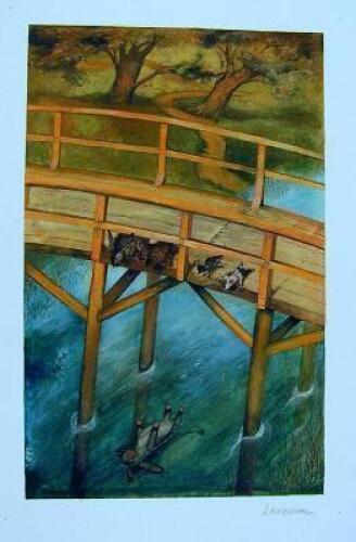 "Winnie the Pooh and Friends at the Bridge"