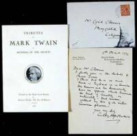 Tributes to Mark Twain, by Members of the Society.