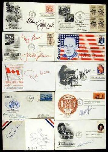 Collection of 11 signed cacheted First Day Covers.