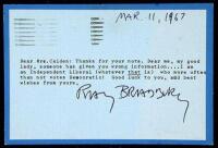 Typed Postcard signed by Bradbury