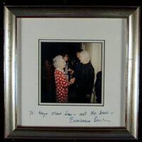 Color photograph of First Lady Barbara Bush with Moya Lear