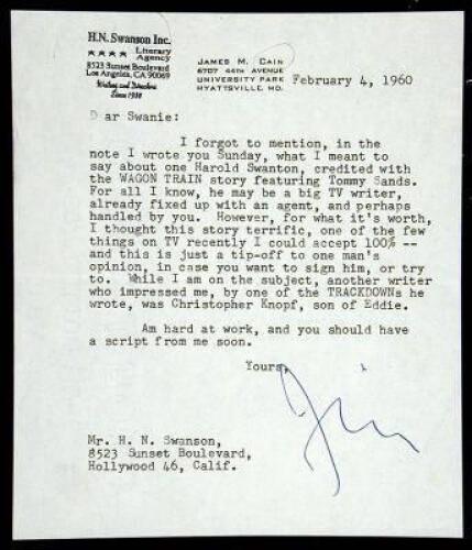 Typed Letter Signed &ldquo;Jim.&rdquo;