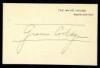 Attractive full signature on an imprinted White House card