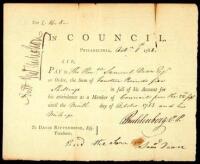 Partly-printed Document Signed as Vice President of the Pennsylvania supreme executive council