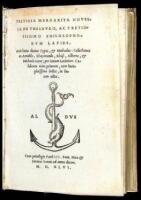 Pretiosa Margarita, novella de thesauro, ac Pretiosissimo Philosophorum Lapide. Artis hucius diuinæ Typus, & Methodus: Collectanea ex Arnaldo, Rhaymundo, Rhasi, Alberto, & Michaele Scoto; per Ianum Lacinium Calabrum nunc primum, cum lucupletissimo indice,