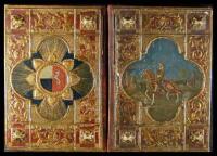 Ornately decorated boards with original hand-painted artwork to covers