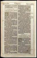 A Leaf from the 1611 King James Bible with "The Noblest Monument of English Prose" by John Livingston Lowes & "The Printing of the King James Bible" by Louis I. Newman