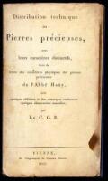Distribution Technique des Pierres pr&eacute;cieuses, avec leurs caract&egrave;res distinctifs...